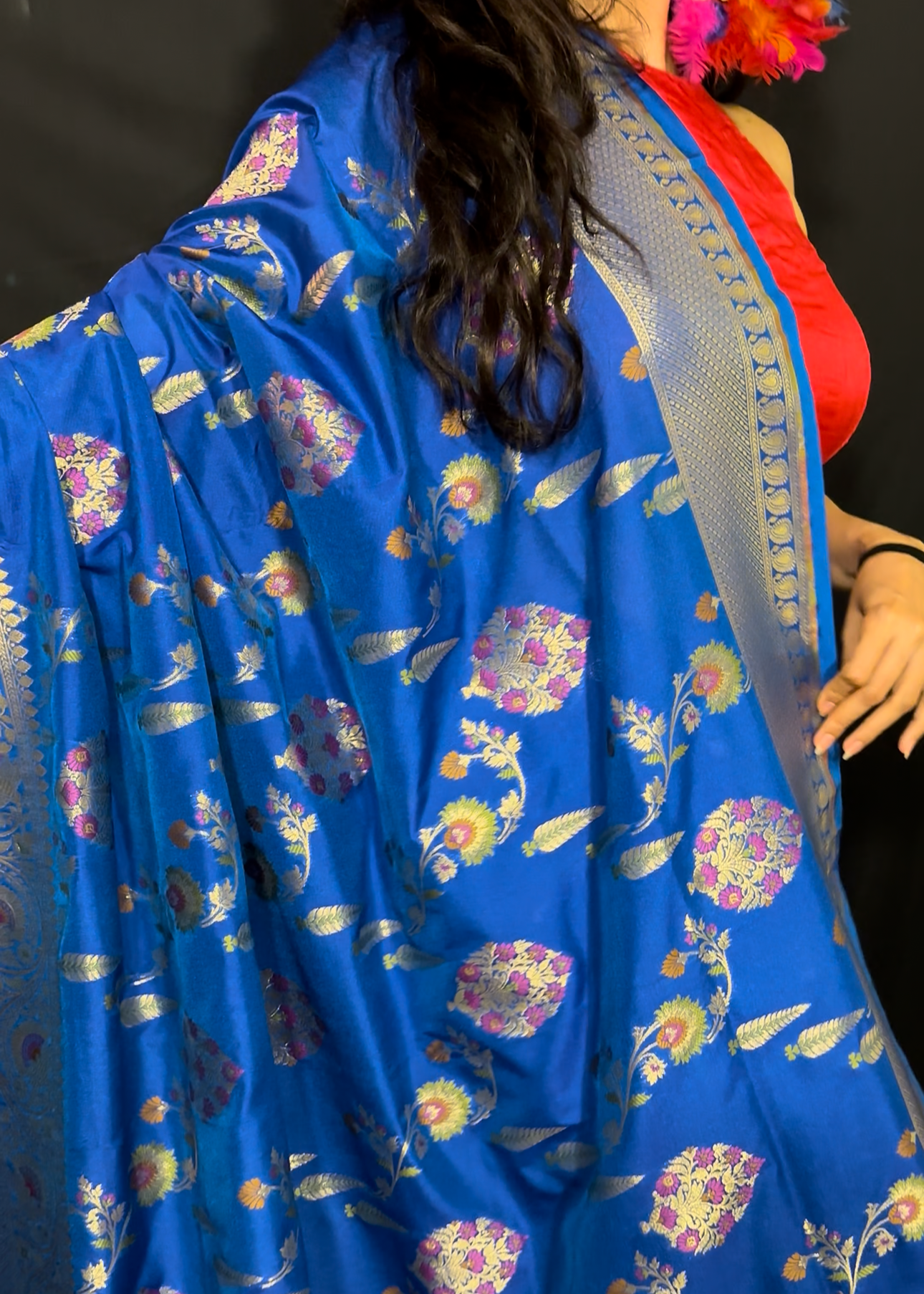 Royal Blue Katan Silk Saree