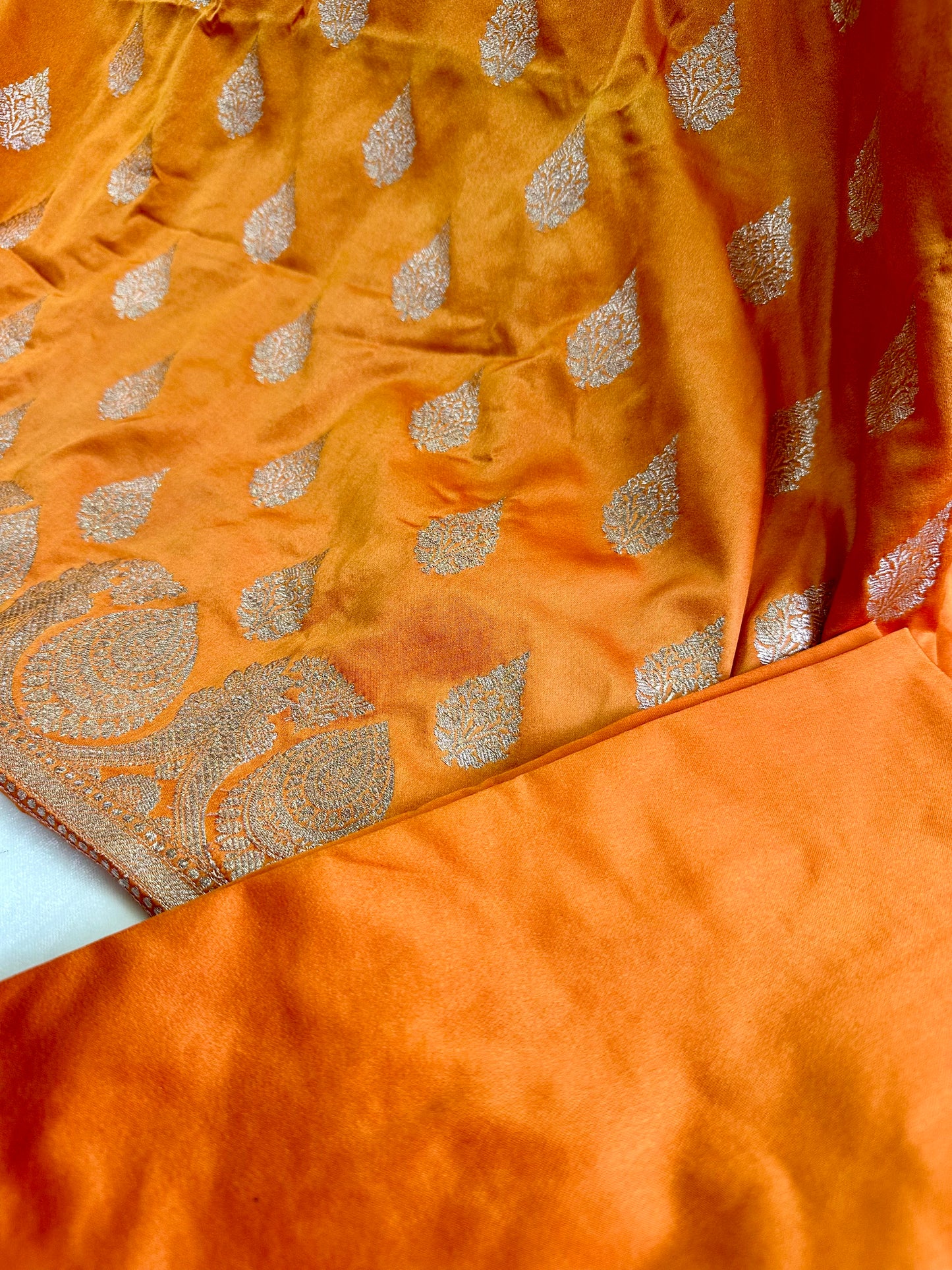Orange Mashru Silk Suit Set
