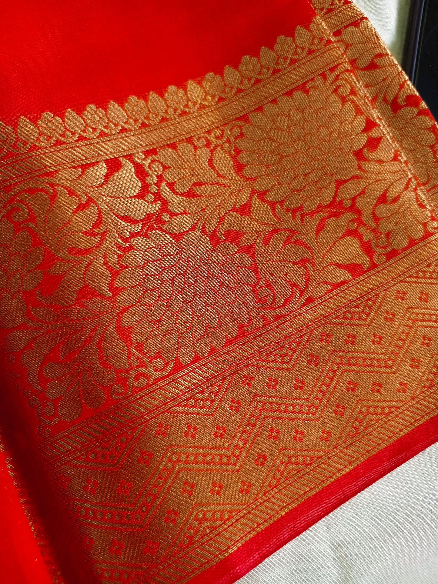 Red Silk Embroidery Saree