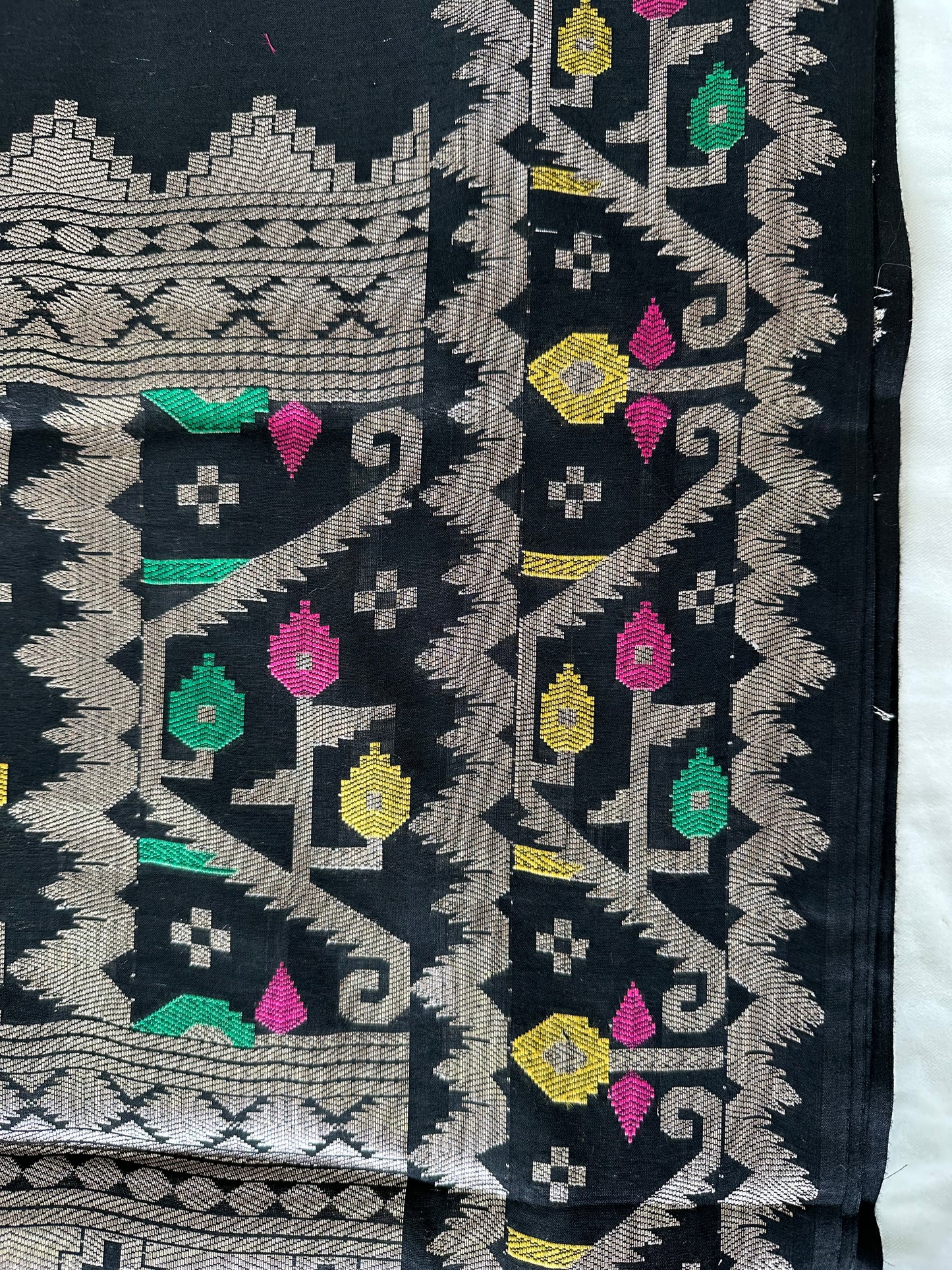 Black Banarasi Cotton n Silk Saree
