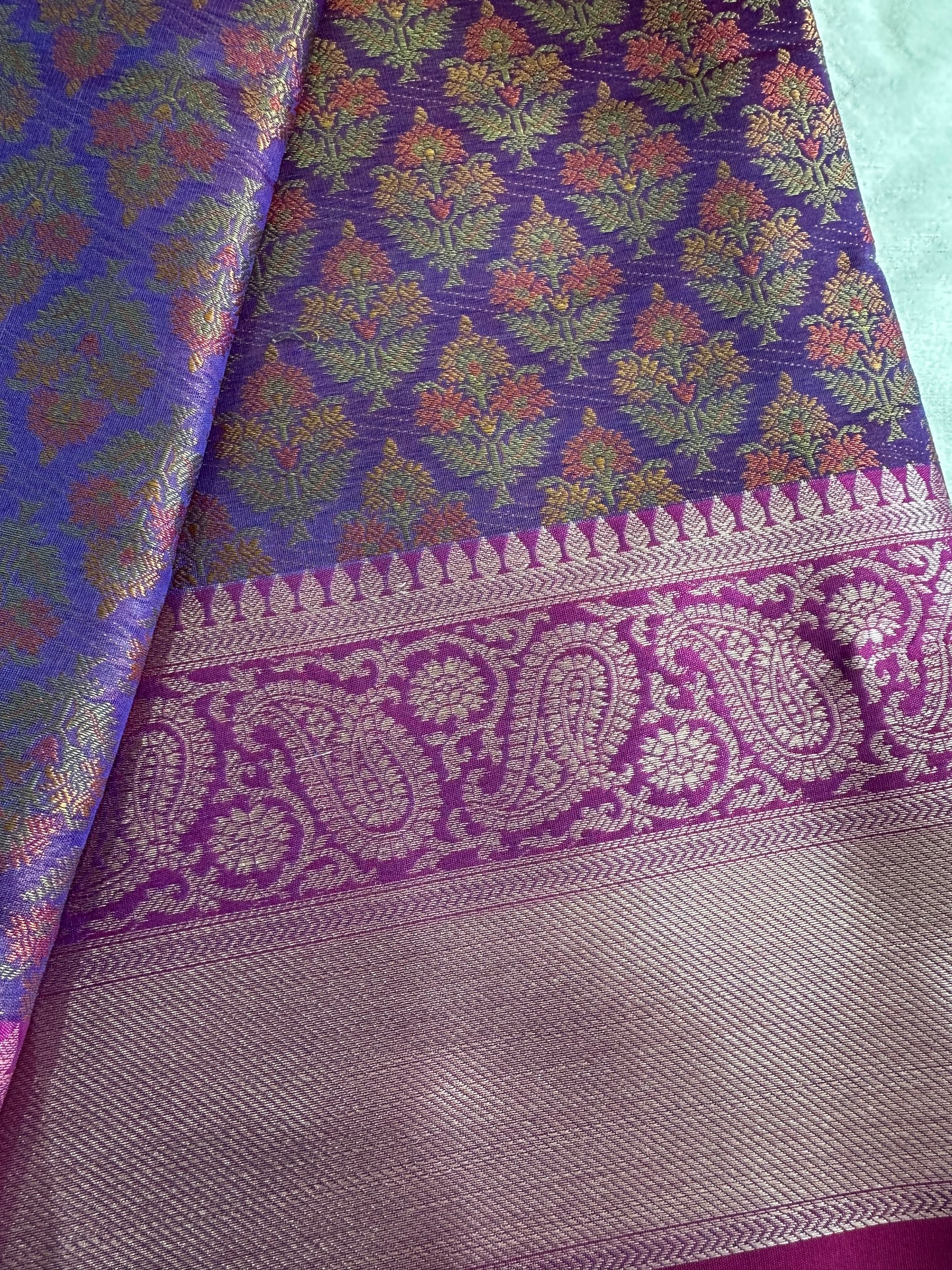 Purple Tanchui Banarasi Saree