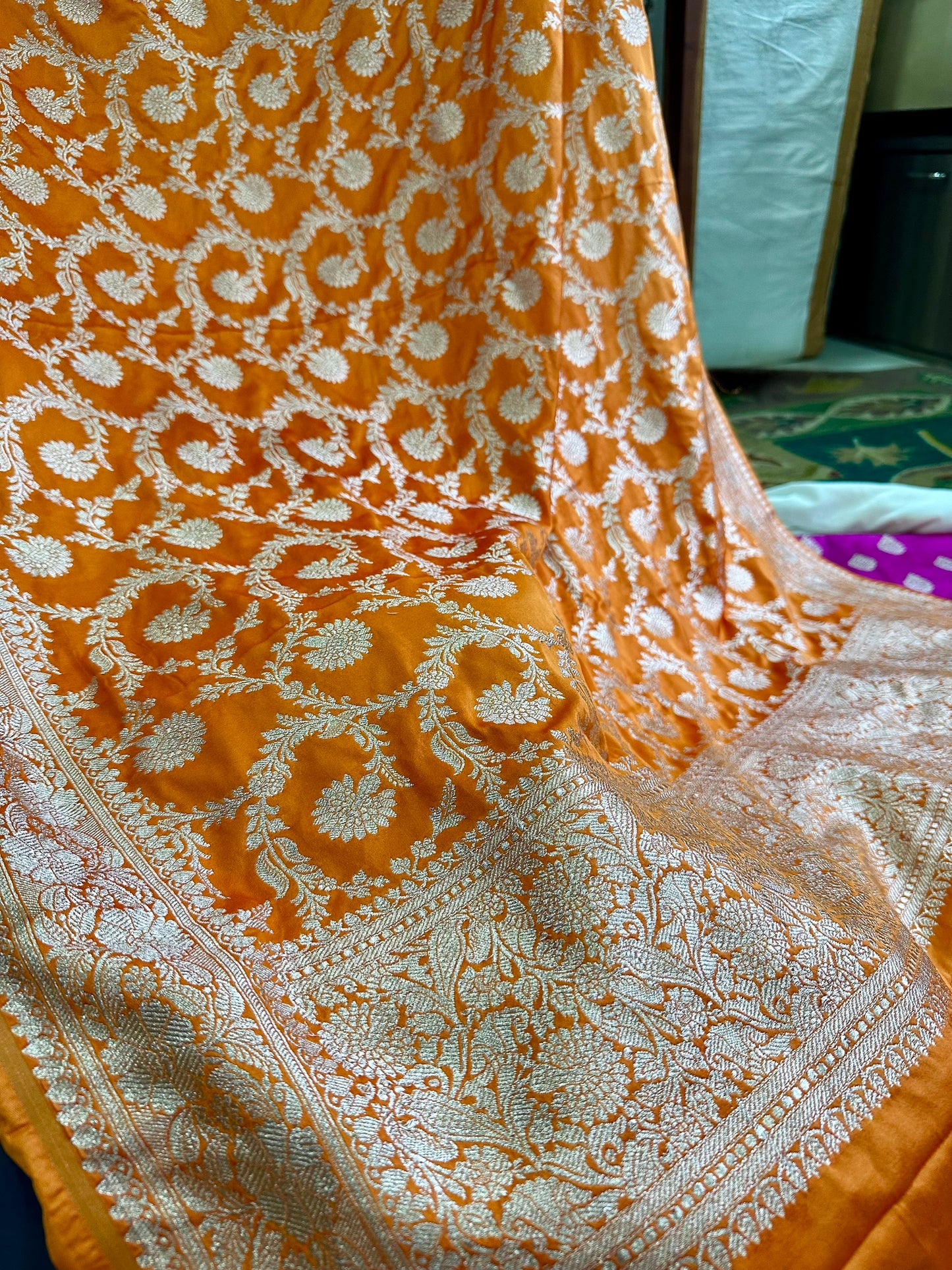 Orange Mashru Silk Suit Set
