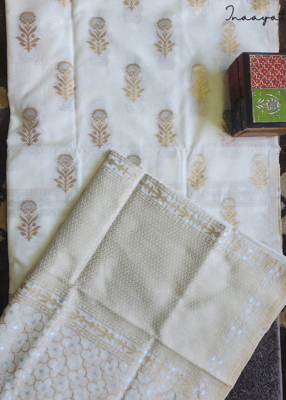 BANARASI COTTON SUIT SET- GOLDEN