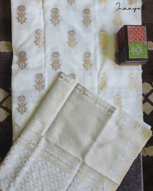 BANARASI COTTON SUIT SET- GOLDEN