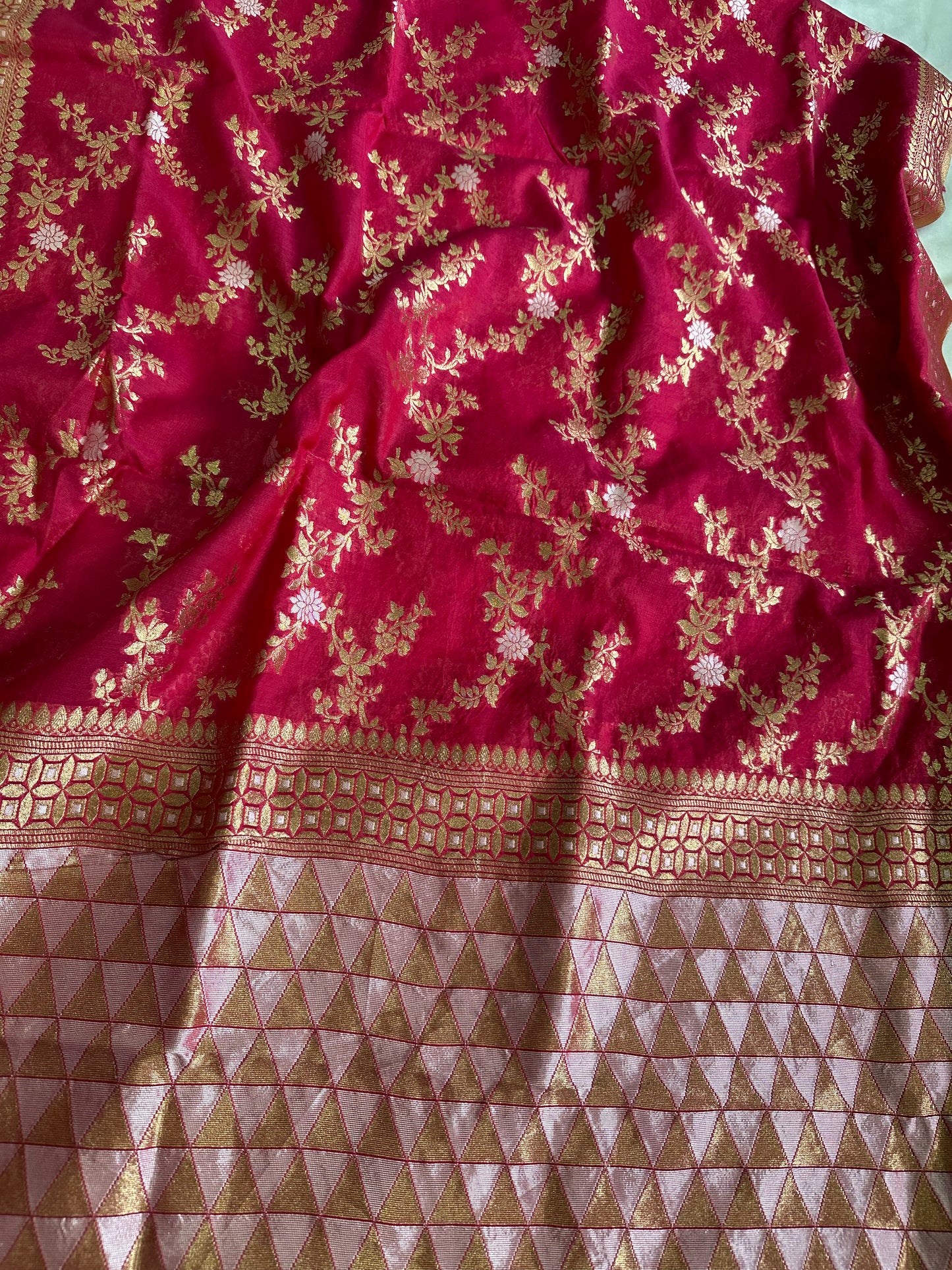 Pink Banarasi Cotton Dupatta