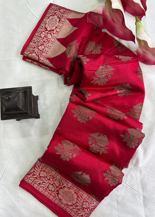 Red Kheecha Silk Saree