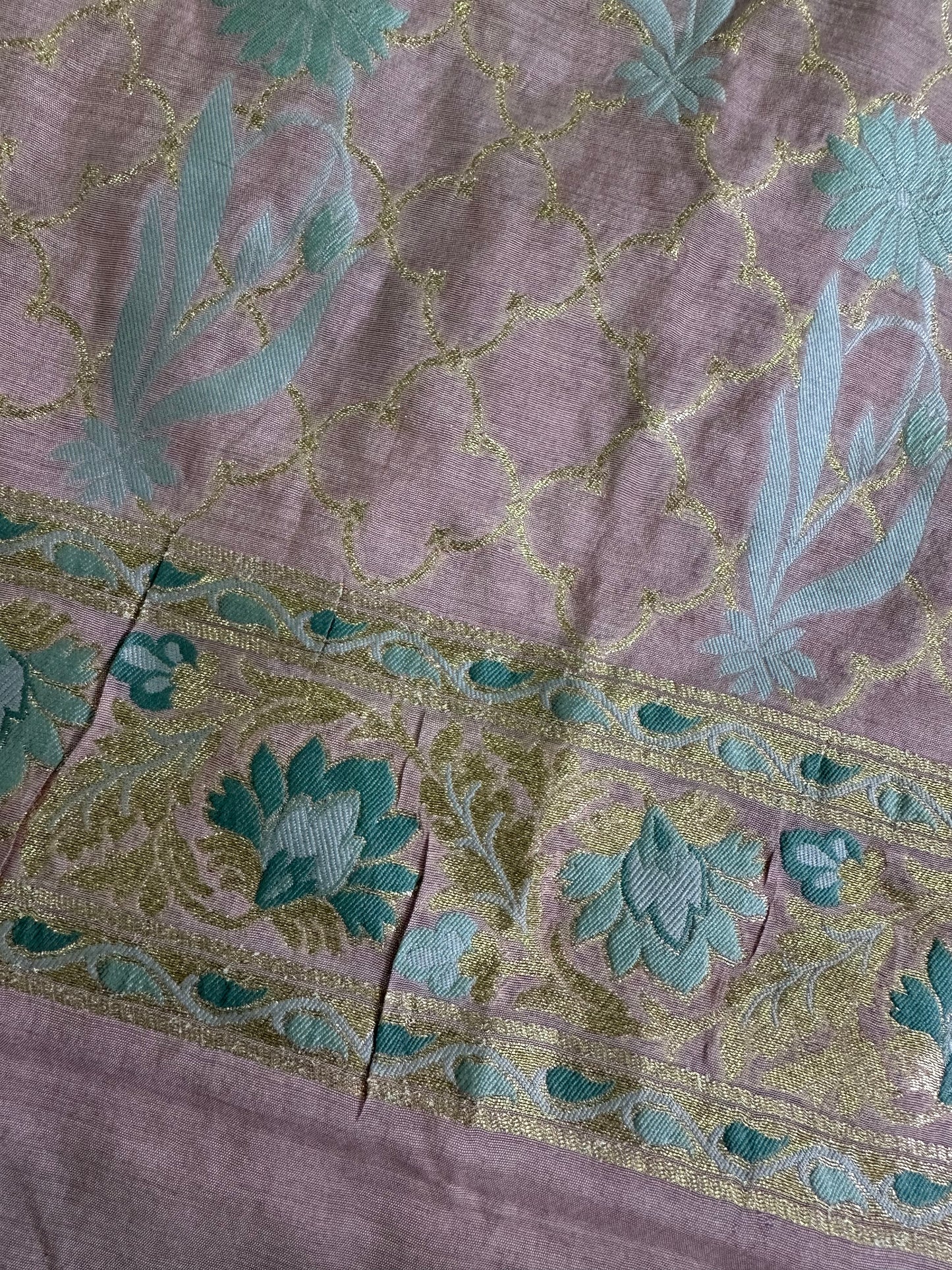 Mouse Banarasi Cotton Suit Set