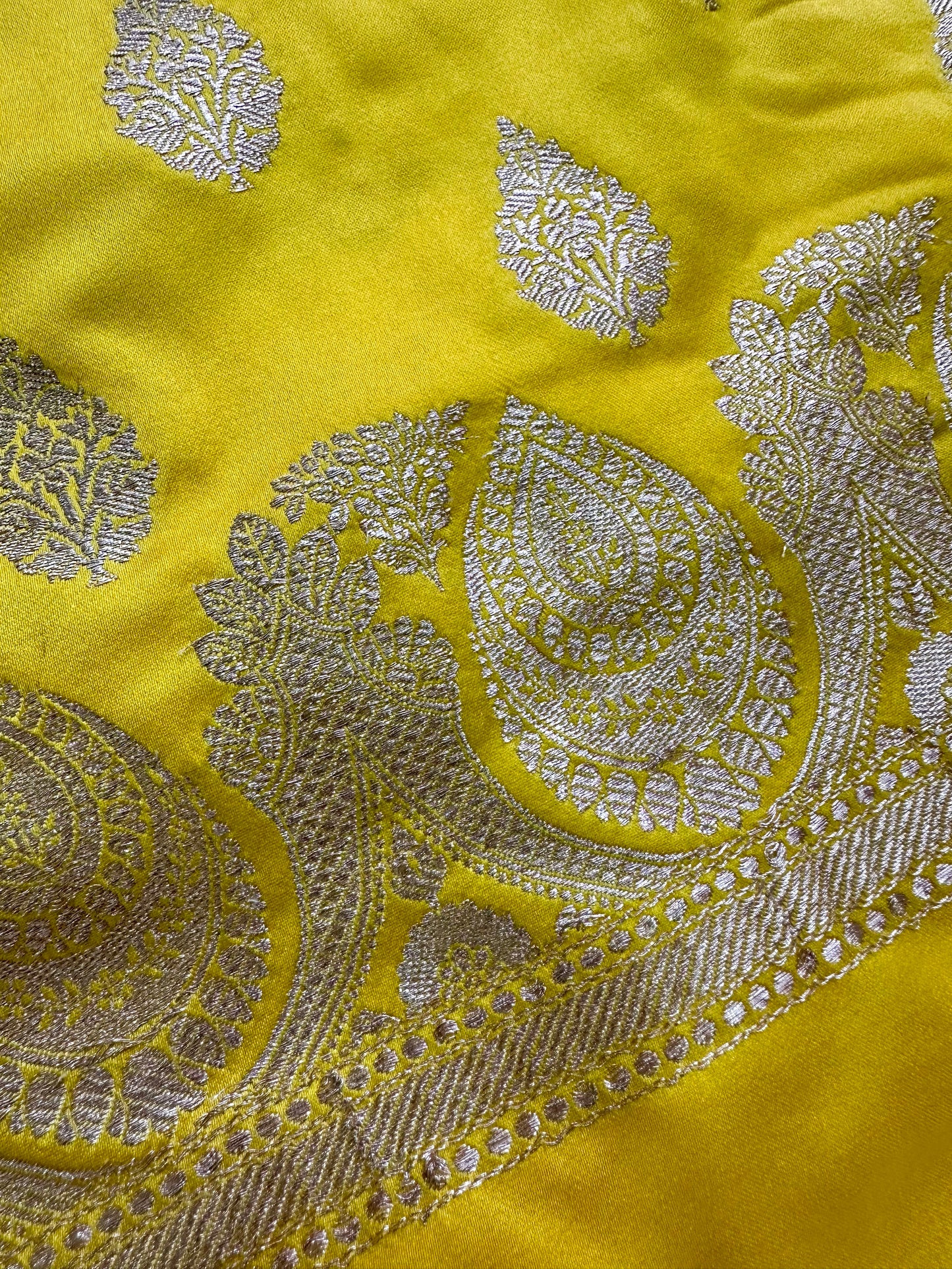Yellow Mashru Silk Suit Set