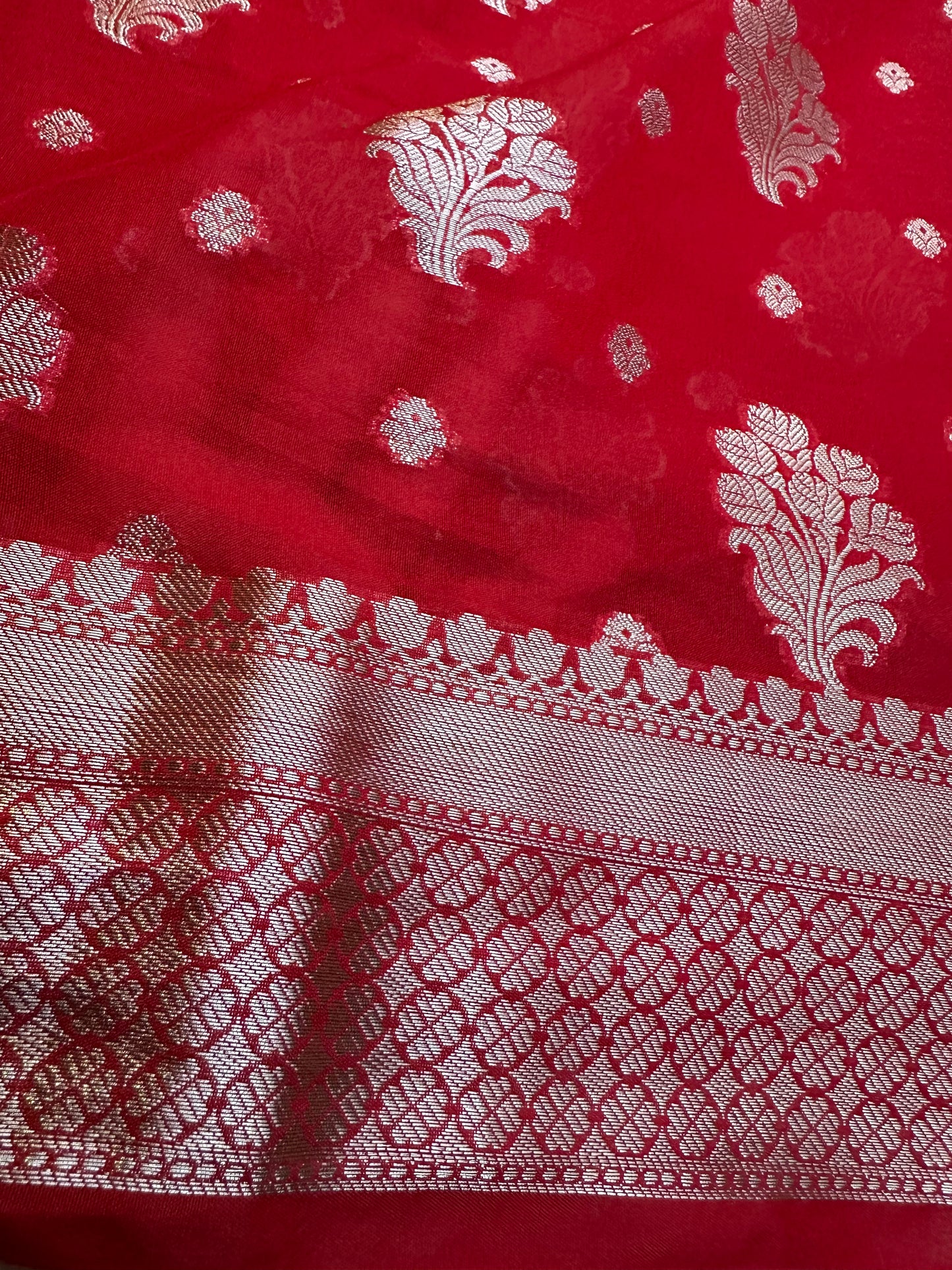 Red Georgette Banarasi Saree