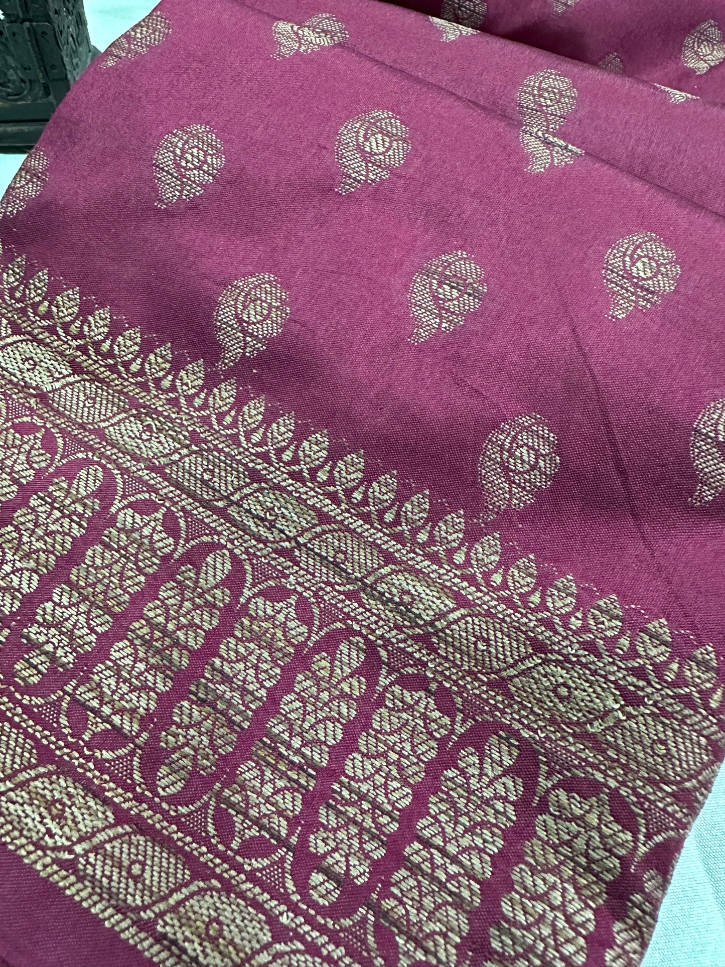 Wine Kheecha Silk Saree