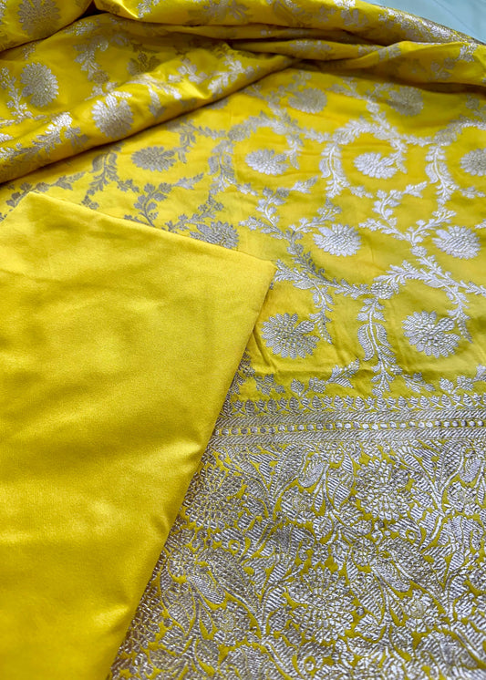 Yellow Mashru Silk Suit Set