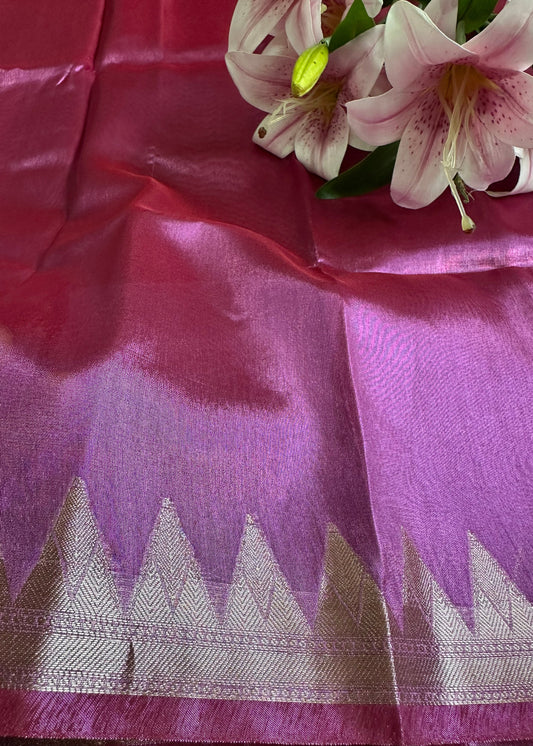 Purple Tissue Border Saree