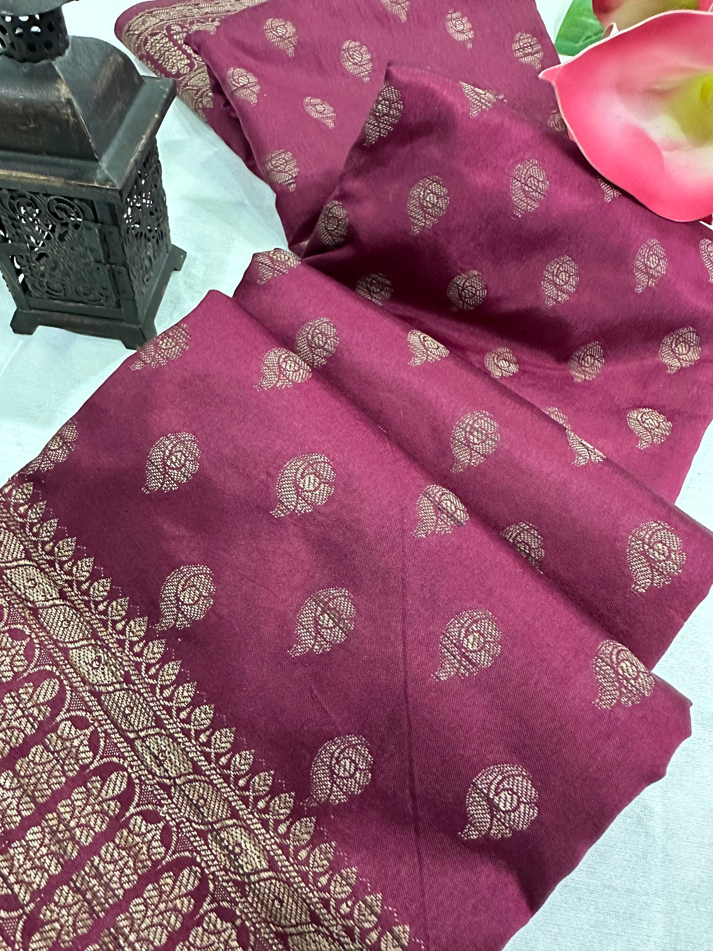 Wine Kheecha Silk Saree