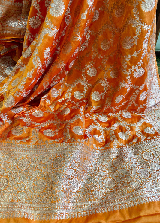Orange Mashru Silk Suit Set