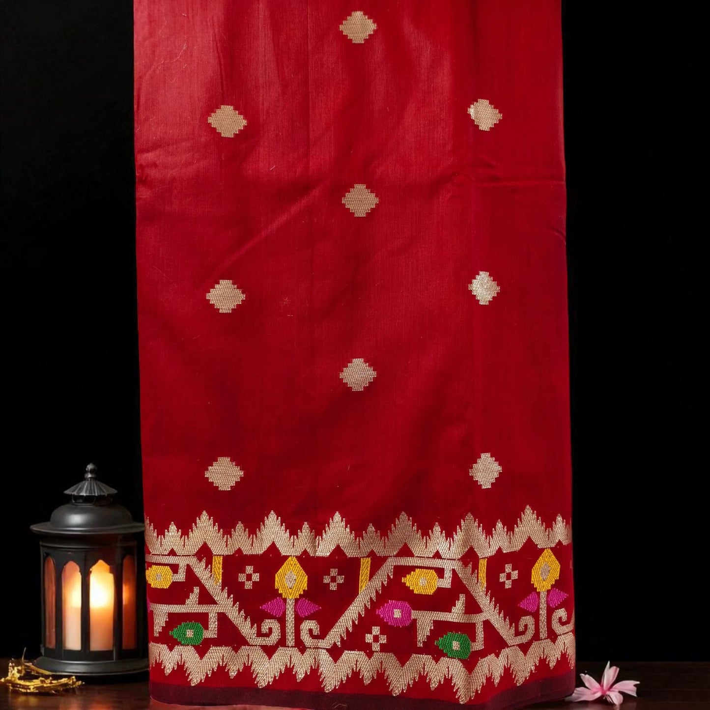 Red Banarasi Cotton n Silk Saree
