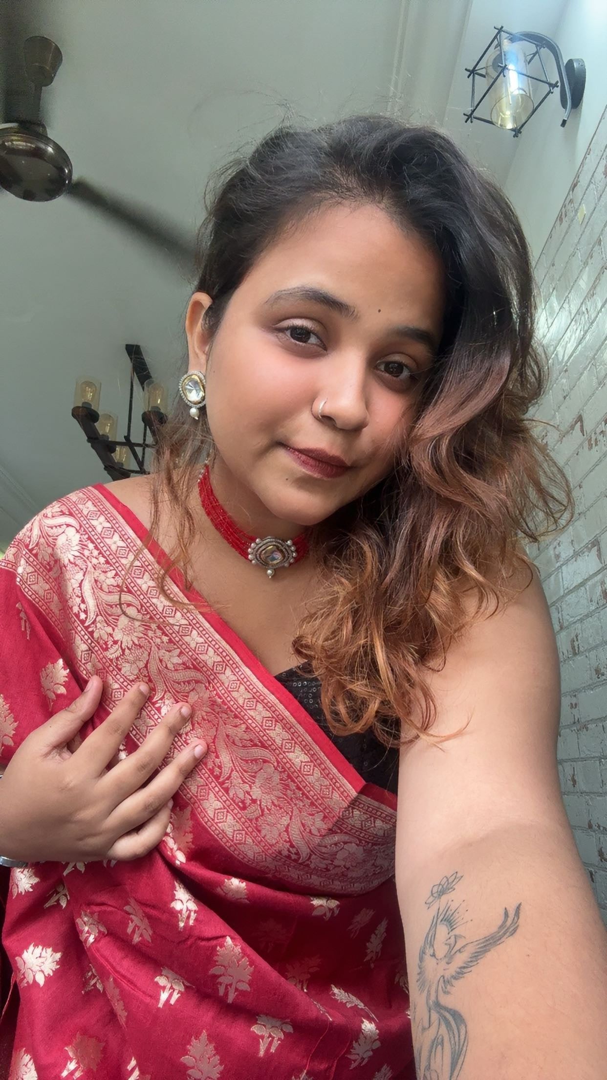 Red Pure Moonga Silk Saree