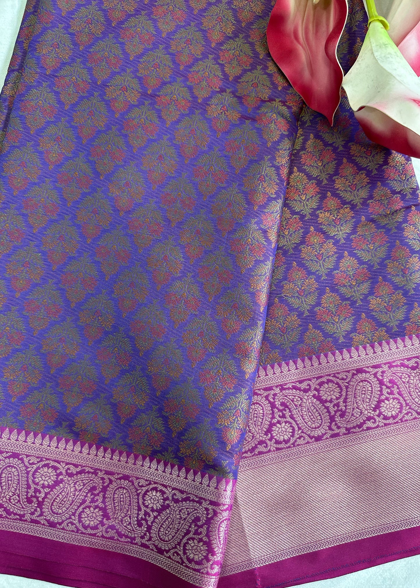 Purple Tanchui Banarasi Saree