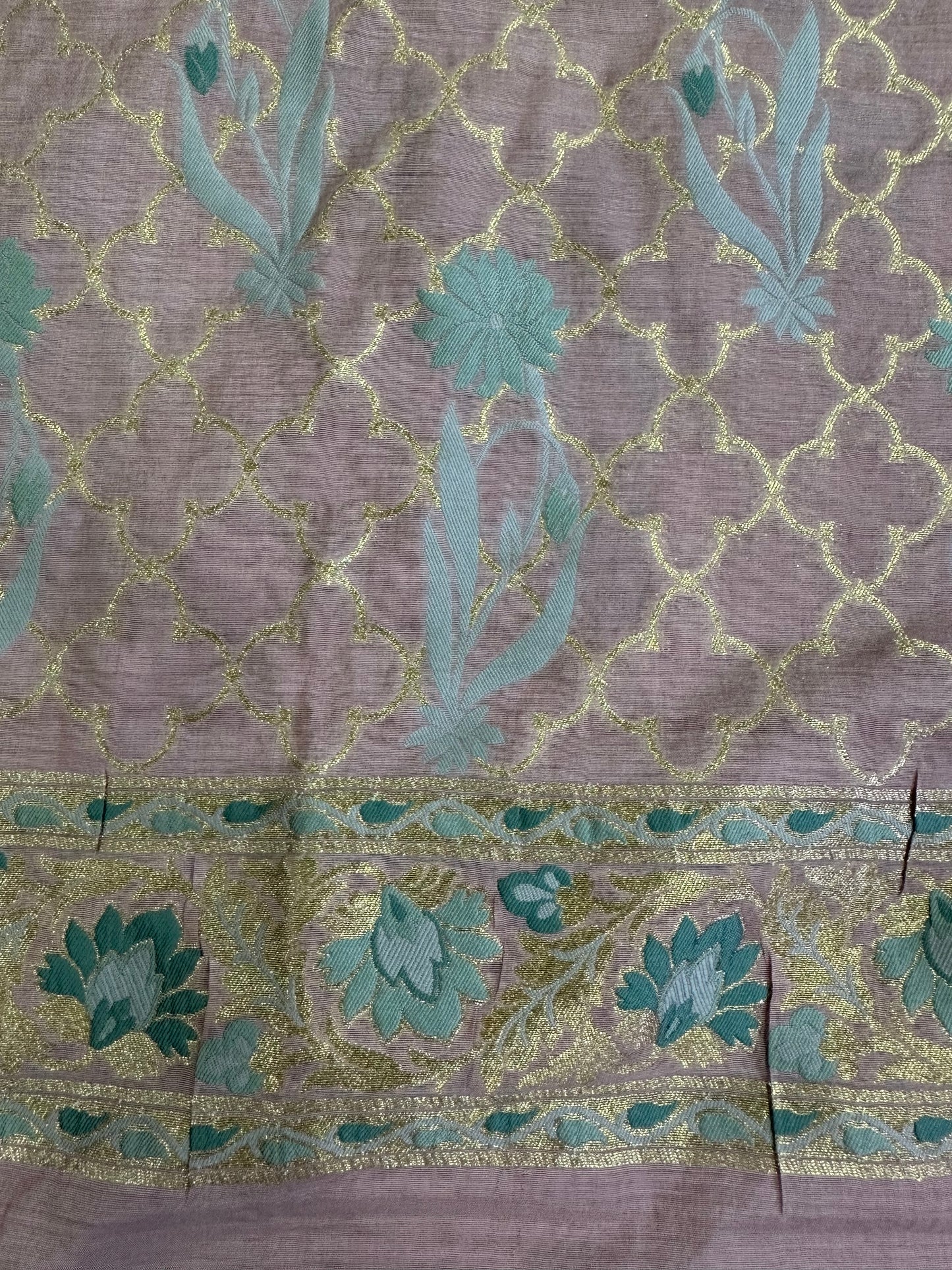 Mouse Banarasi Cotton Suit Set