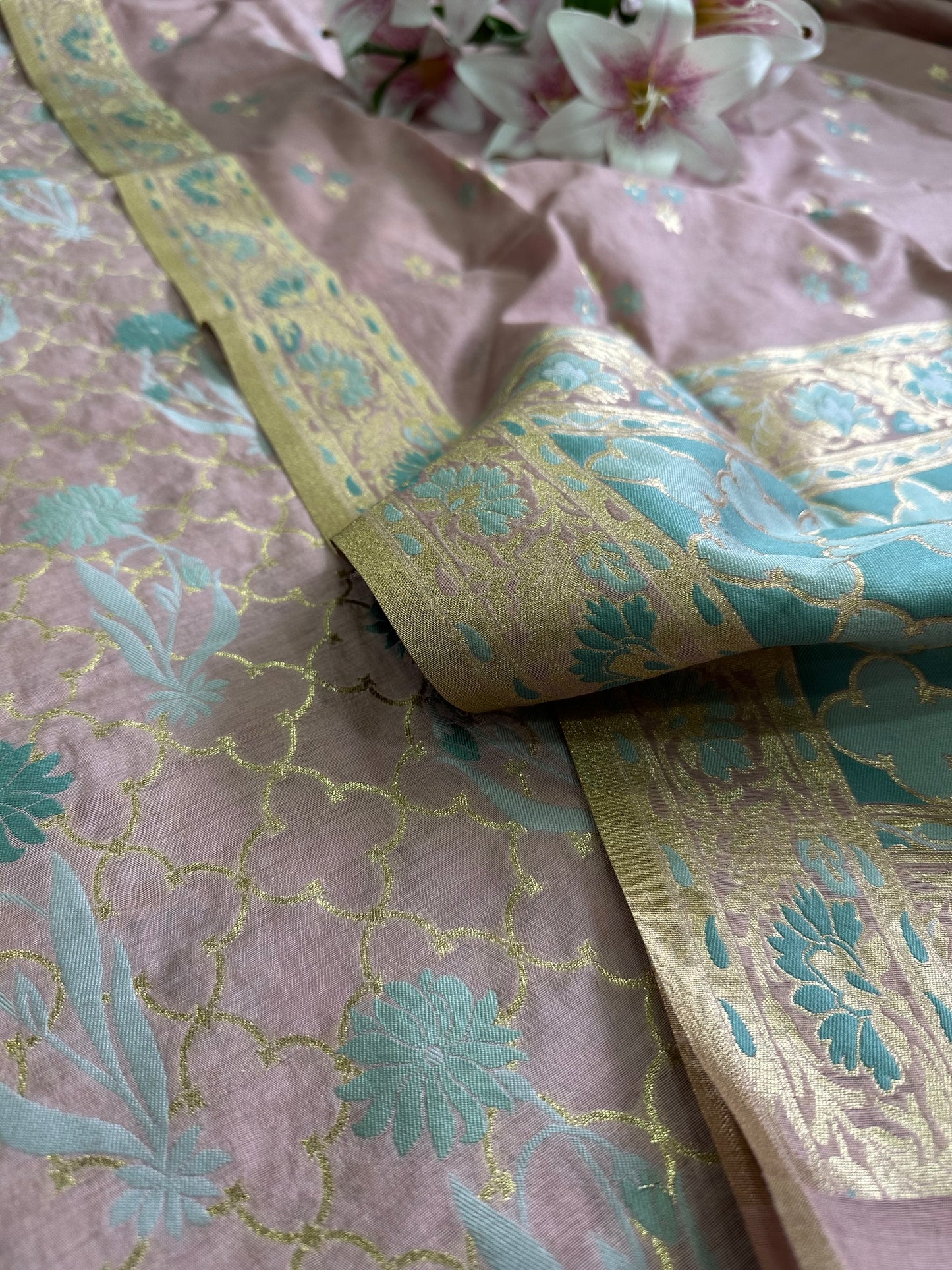 Mouse Banarasi Cotton Suit Set