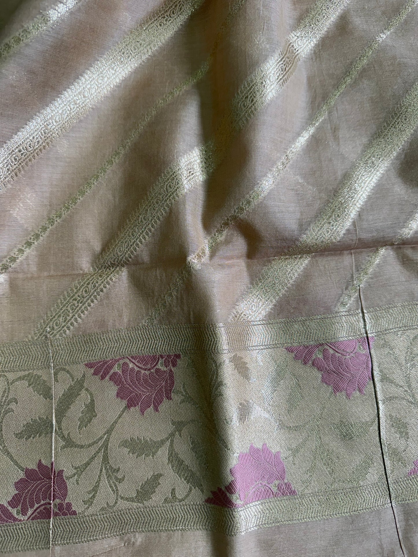 Blush Gold Banarasi Dupatta with Gold Zari