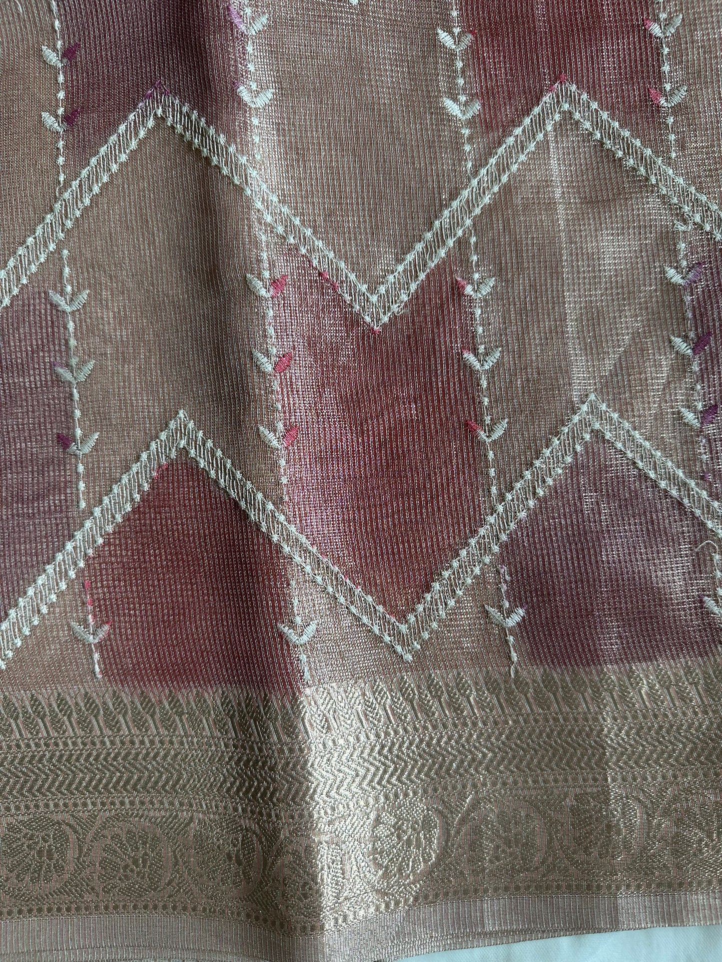 Pink Tissue Silk Saree