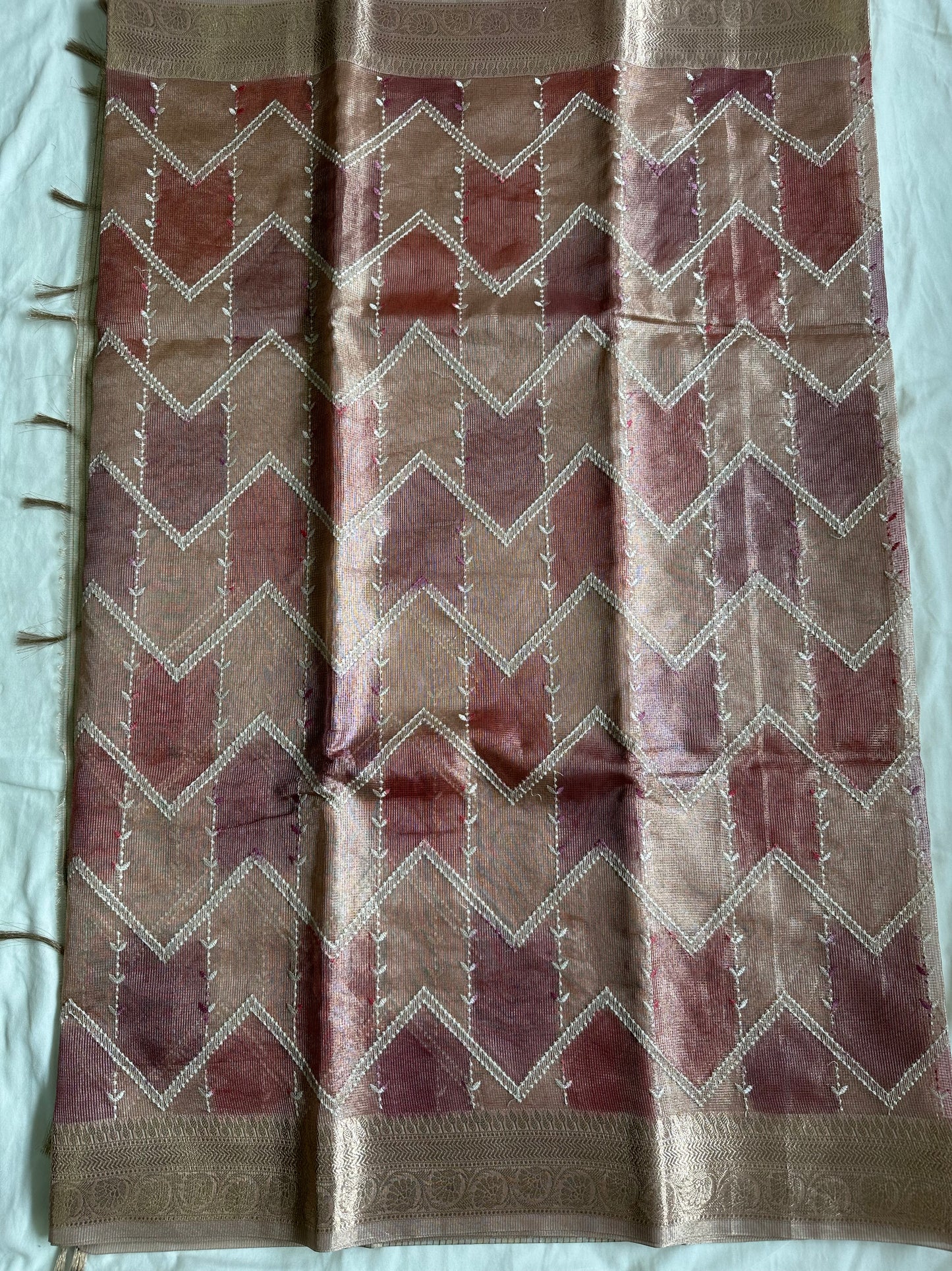 Pink Tissue Silk Saree
