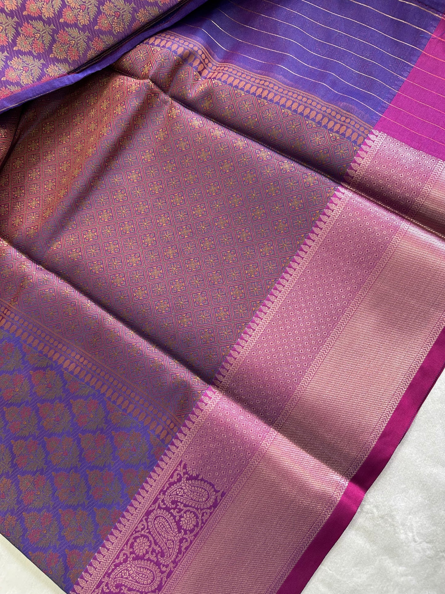 Purple Tanchui Banarasi Saree