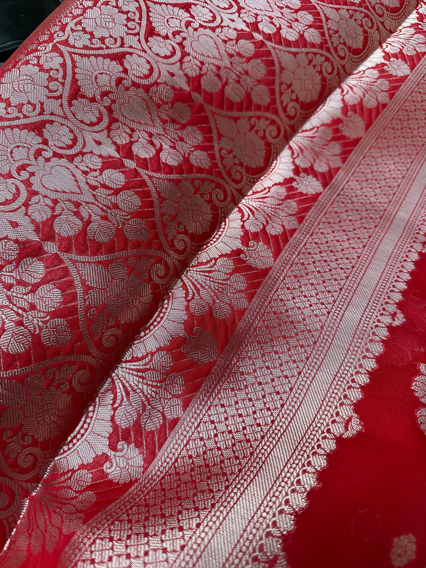 Red Georgette Banarasi Saree