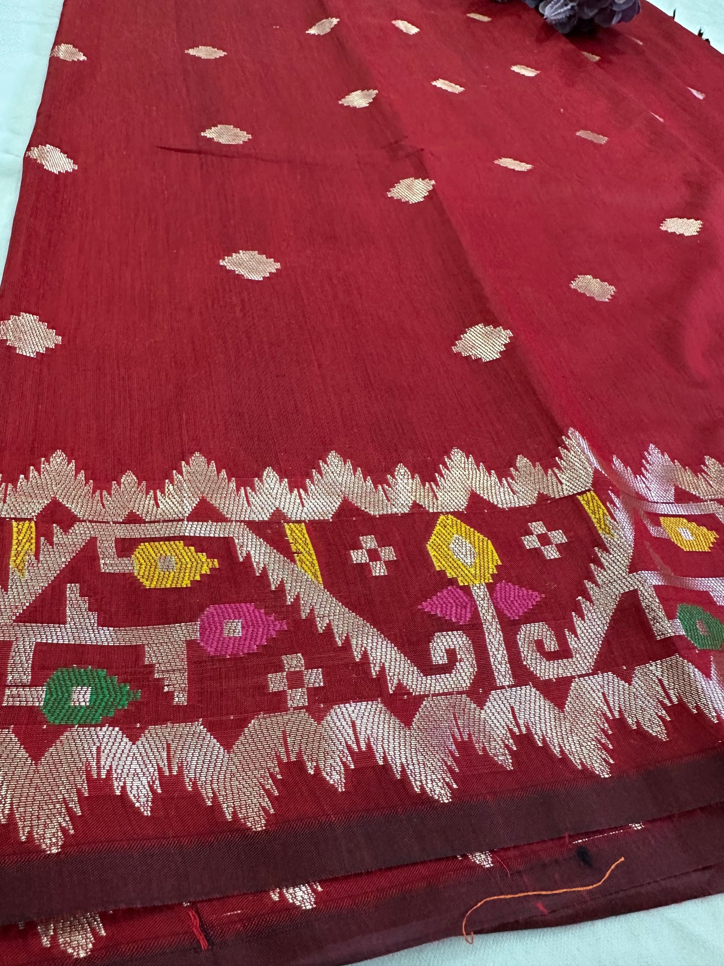 Red Booti Banarasi Saree