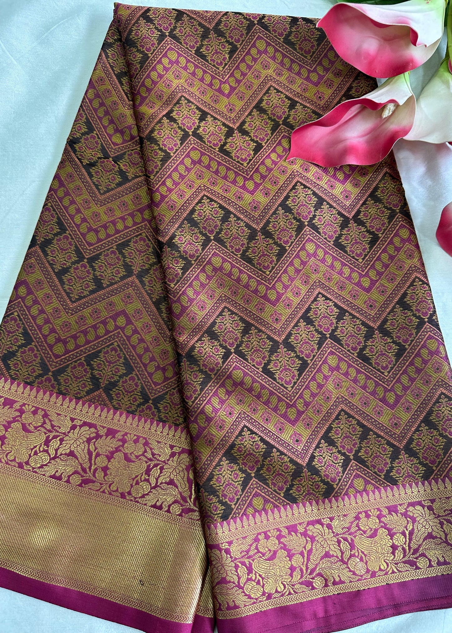 Magenta Banarasi Tanchui Saree