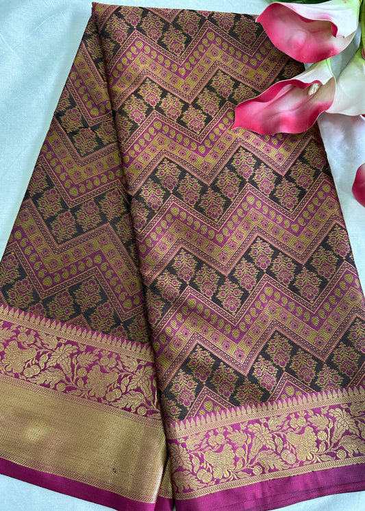 Magenta Banarasi Tanchui Saree