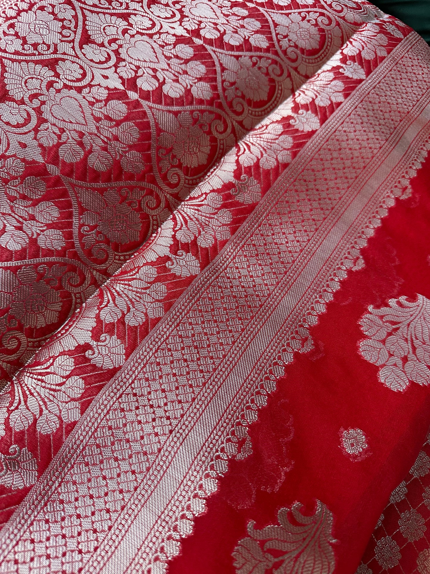 Red Georgette Banarasi Saree