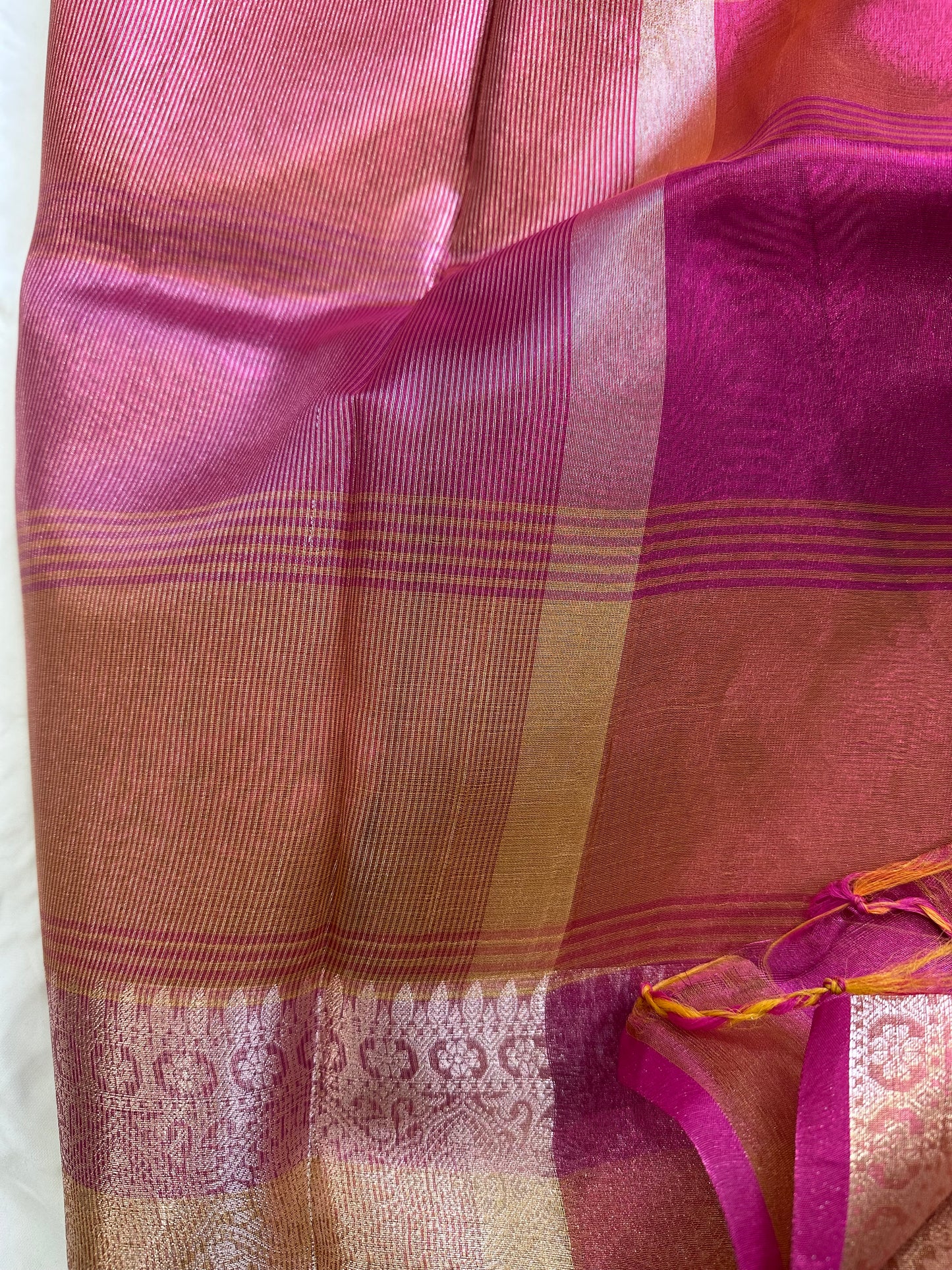 Pink Tissue Silk Saree