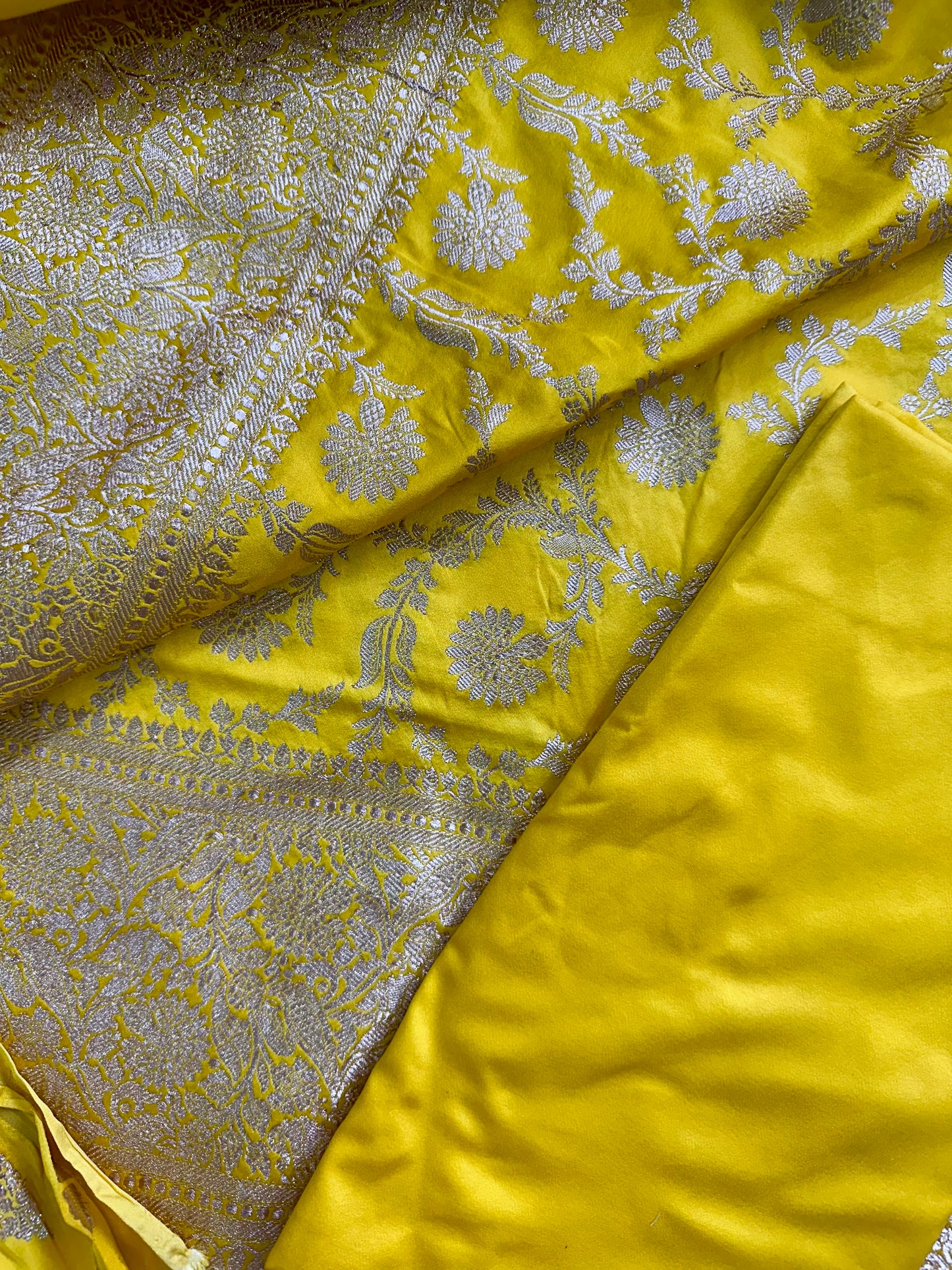 Yellow Mashru Silk Suit Set