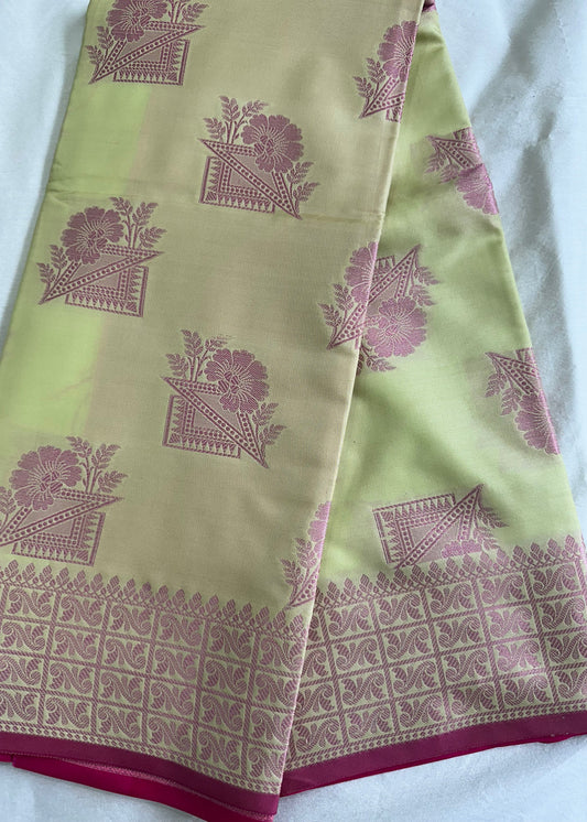 Pastel Green Banarasi Silk Saree