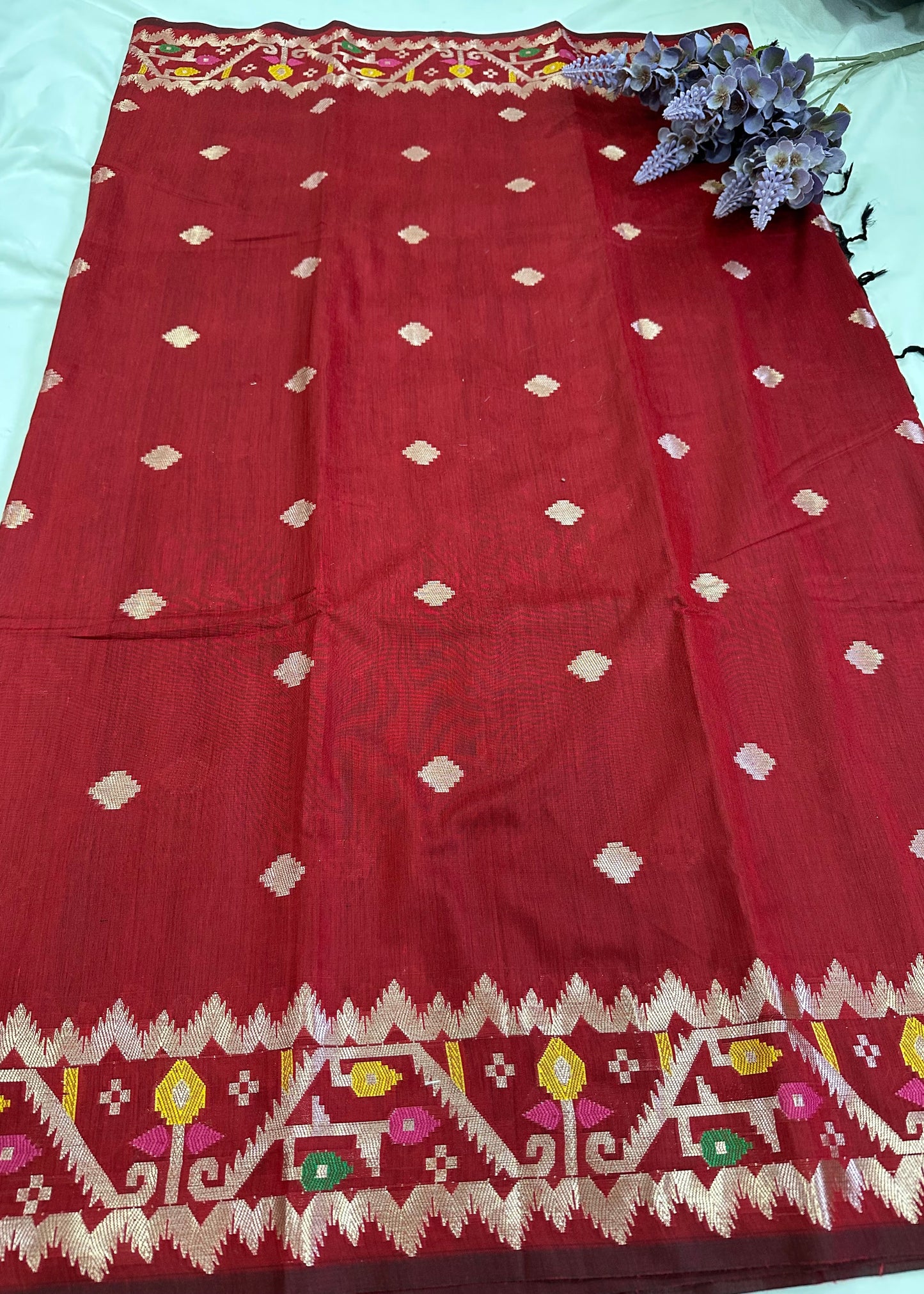 Red Booti Banarasi Saree