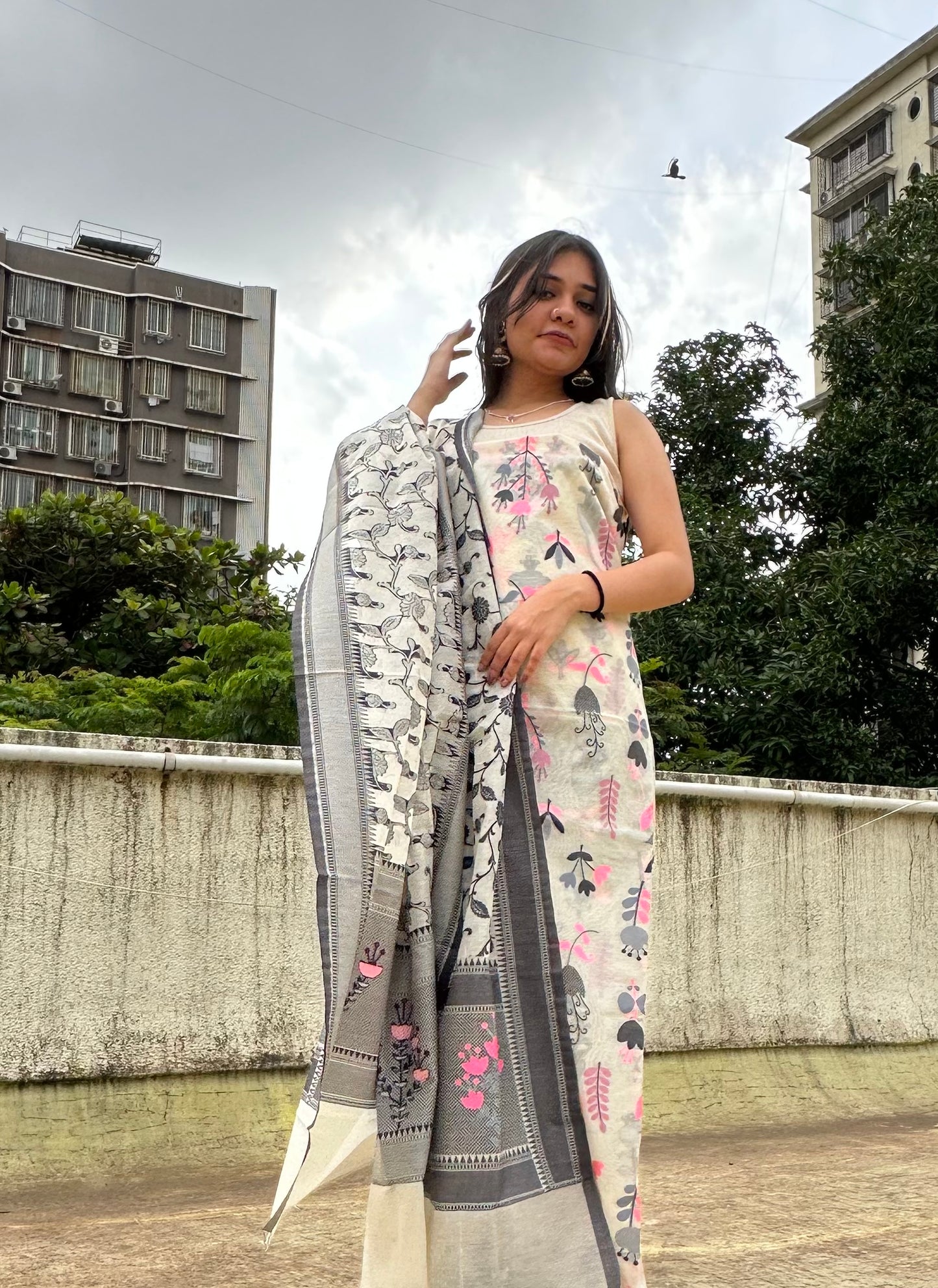 White Banarasi Suit Set