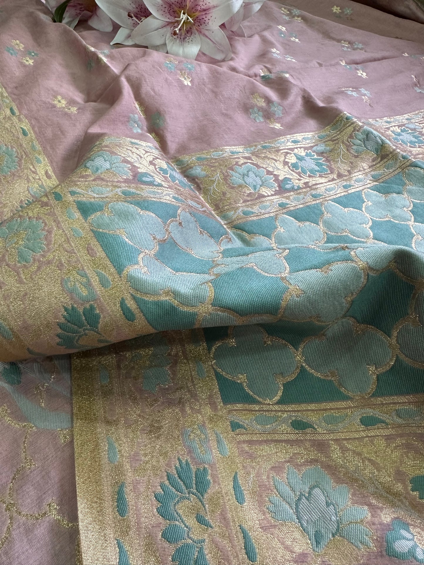 Mouse Banarasi Cotton Suit Set