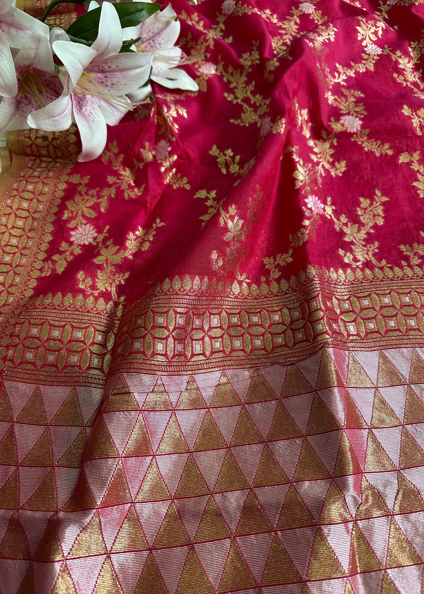 Pink Banarasi Cotton Dupatta