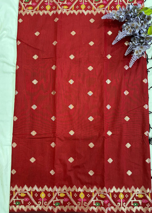 Red Booti Banarasi Saree