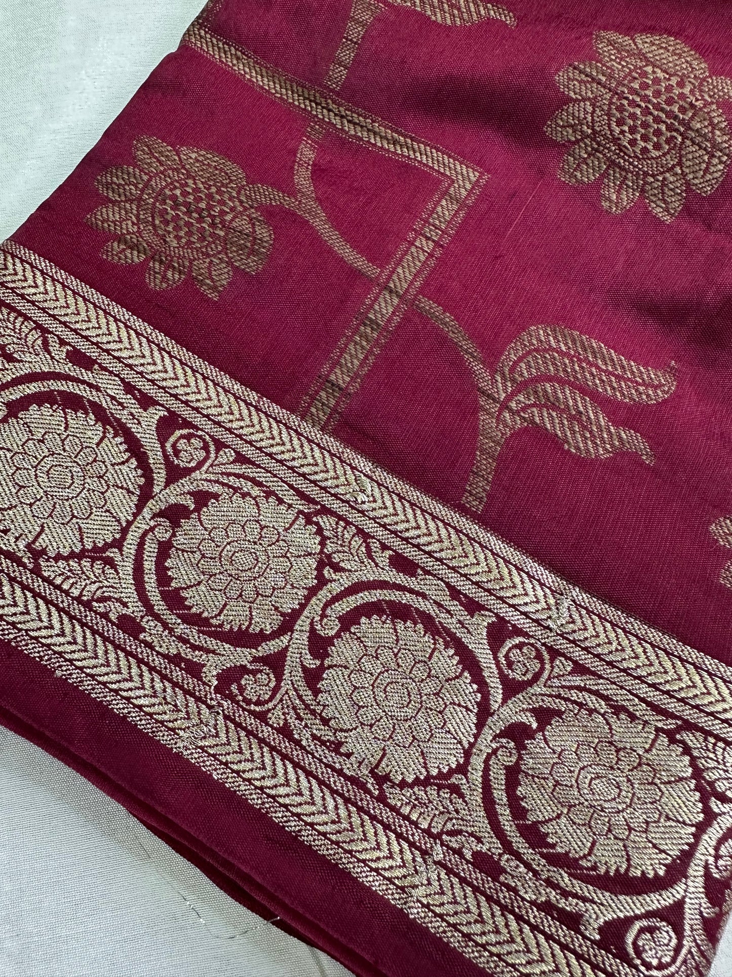 Wine Kheecha Silk Saree