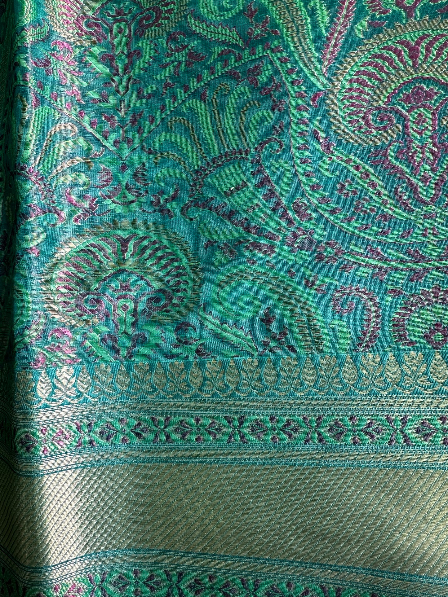 Green Dual Tone Tanchui Saree