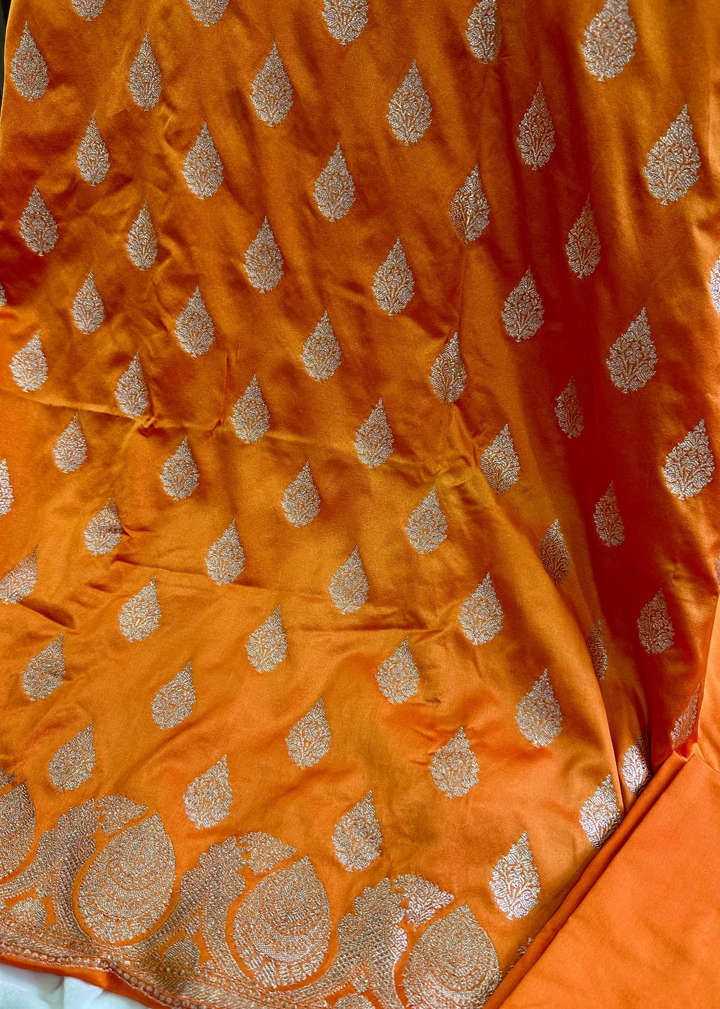 Orange Mashru Silk Suit Set