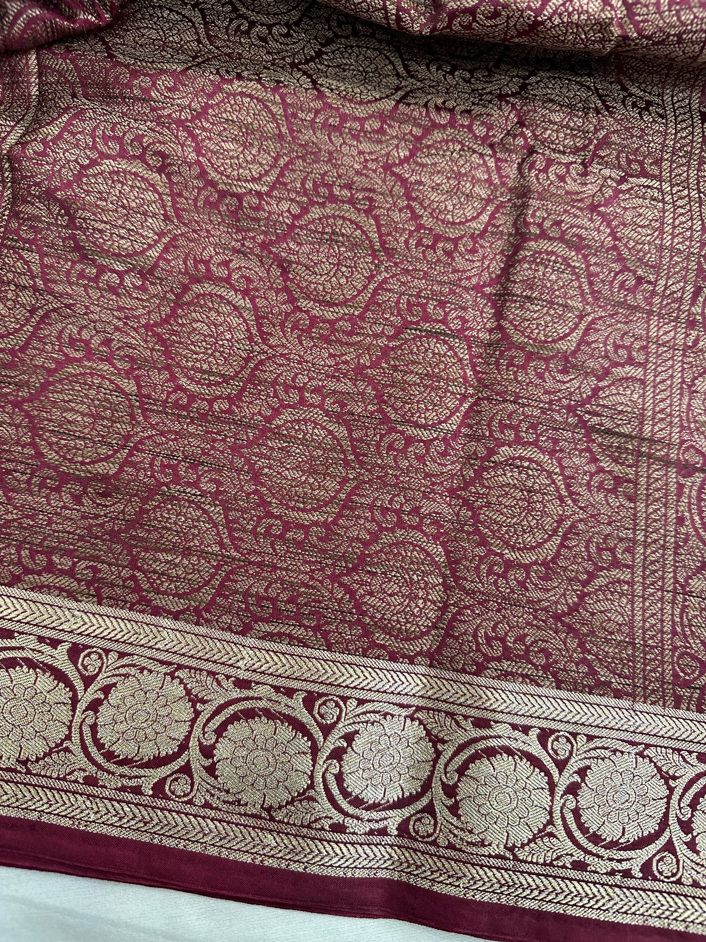 Wine Kheecha Silk Saree