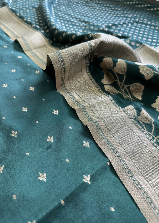 Green Banarasi Cotton Suit Set