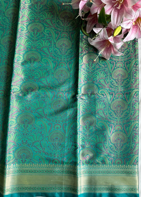 Green Dual Tone Tanchui Saree