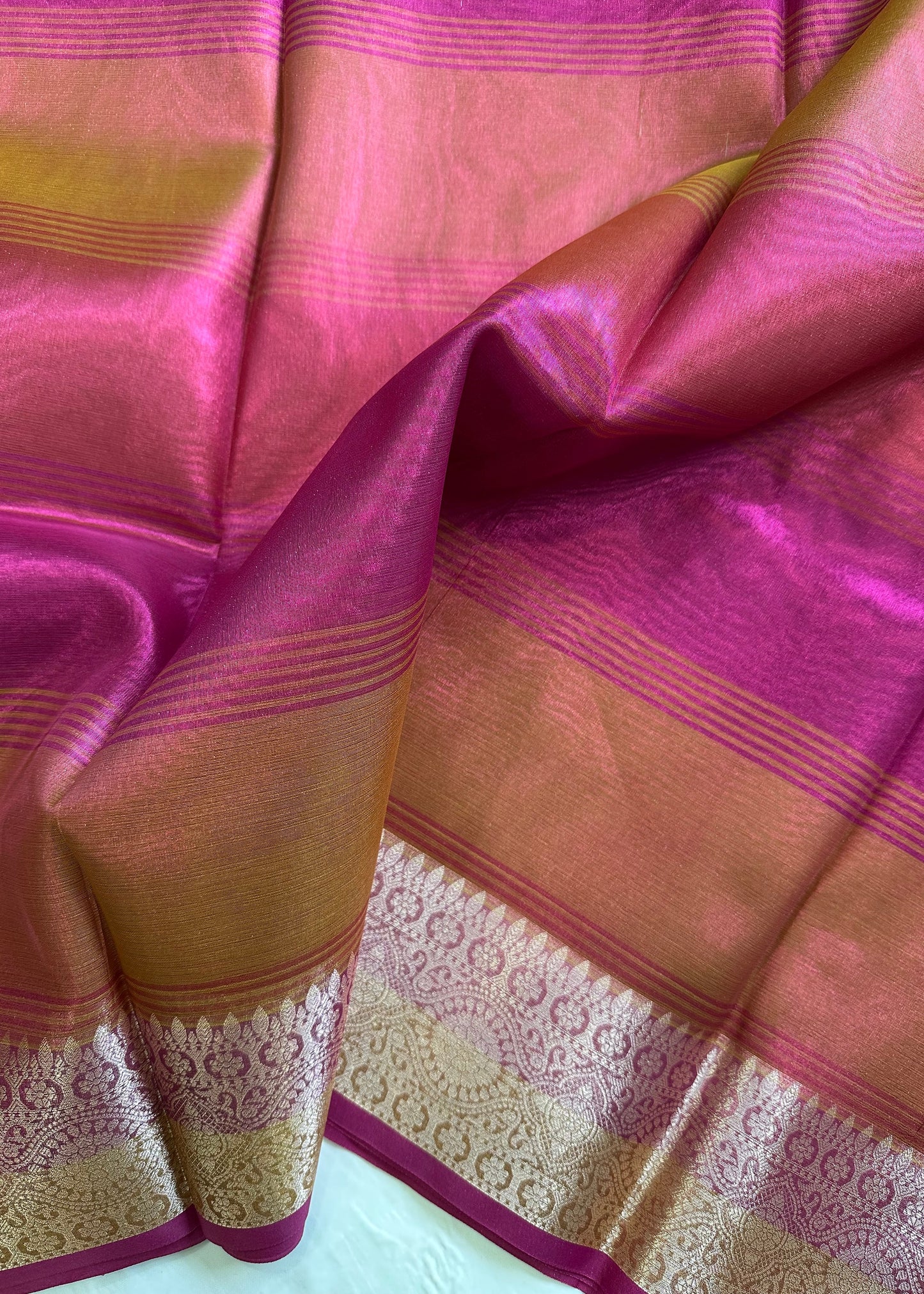 Pink Tissue Silk Saree