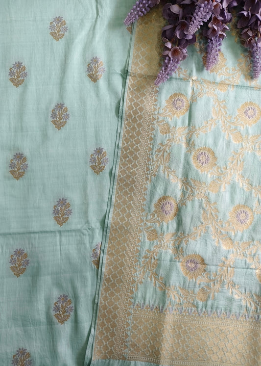 Pastel Blue Pure Cotton Suit Set
