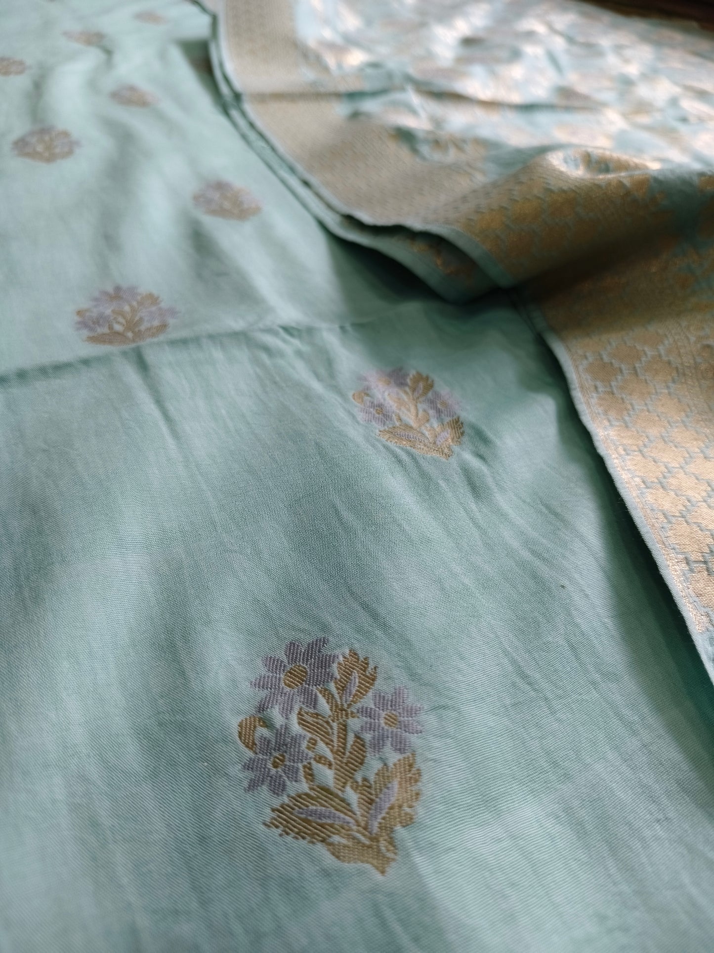 Pastel Blue Pure Cotton Suit Set