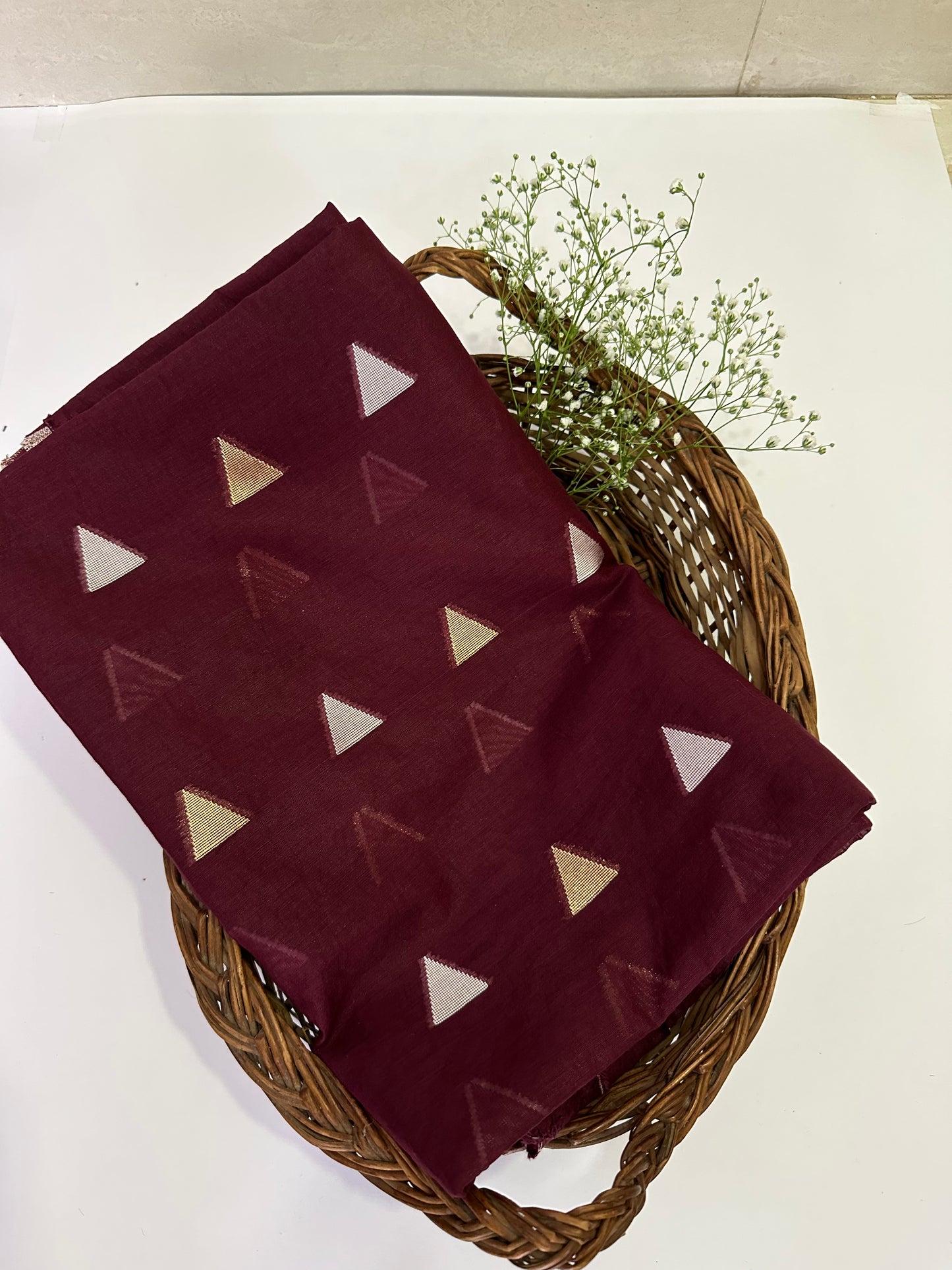 Maroon Banarasi Cotton Suit Set